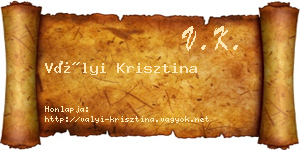 Vályi Krisztina névjegykártya